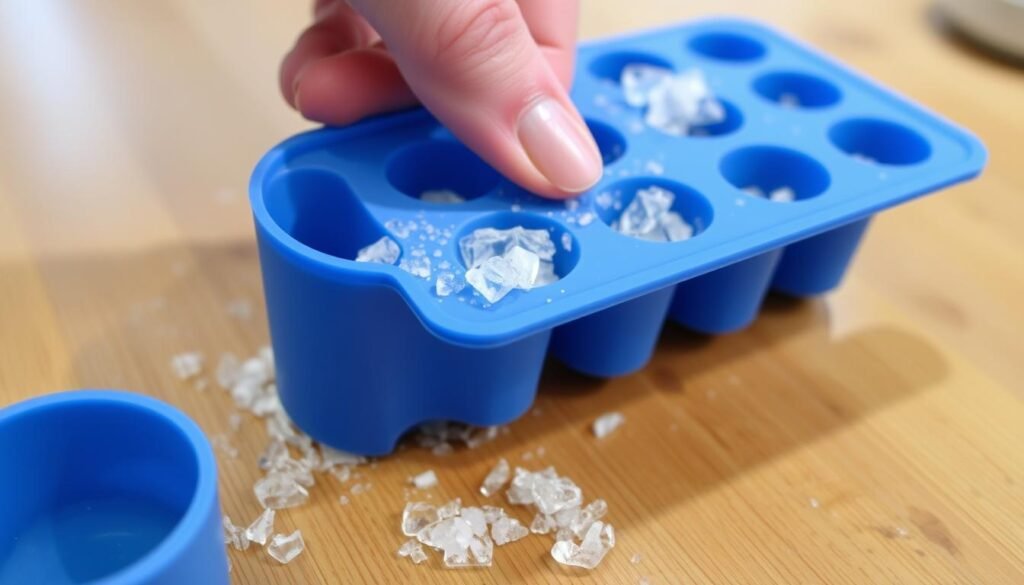 Gerar imagem da bandeja de gelo cilíndrica de silicone azul