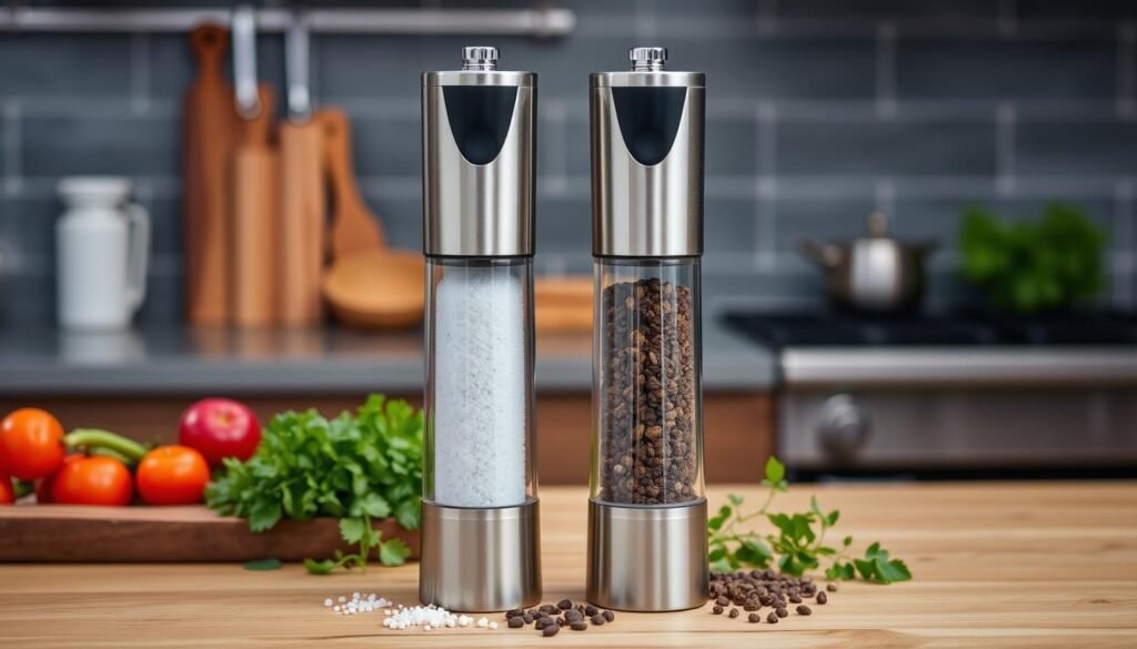 Imagem de moedor elétrico de sal e pimenta Imagem de moedor elétrico de sal e pimenta