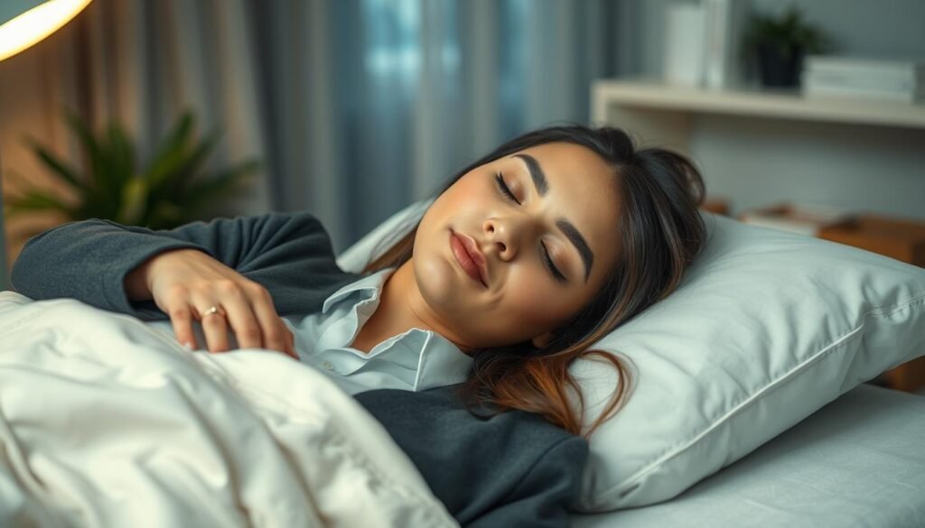 Imagem de uma pessoa dormindo em um ambiente tranquilo Imagem de uma pessoa dormindo em um ambiente tranquilo