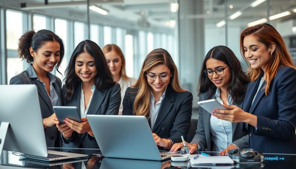 Imagem representativa da presença feminina na tecnologia no Brasil Imagem representativa da presença feminina na tecnologia no Brasil
