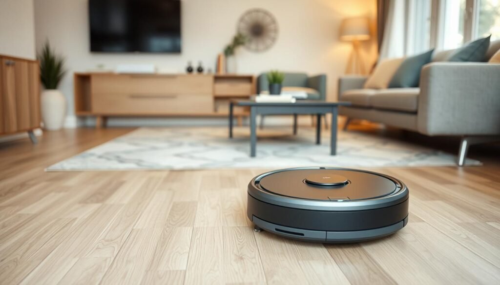 Robô Aspirador de Pó WAP limpando o chão