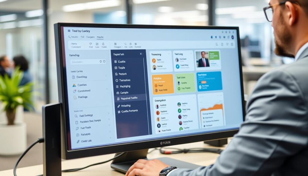 Uma tela de computador mostrando um aplicativo de produtividade Uma tela de computador mostrando um aplicativo de produtividade