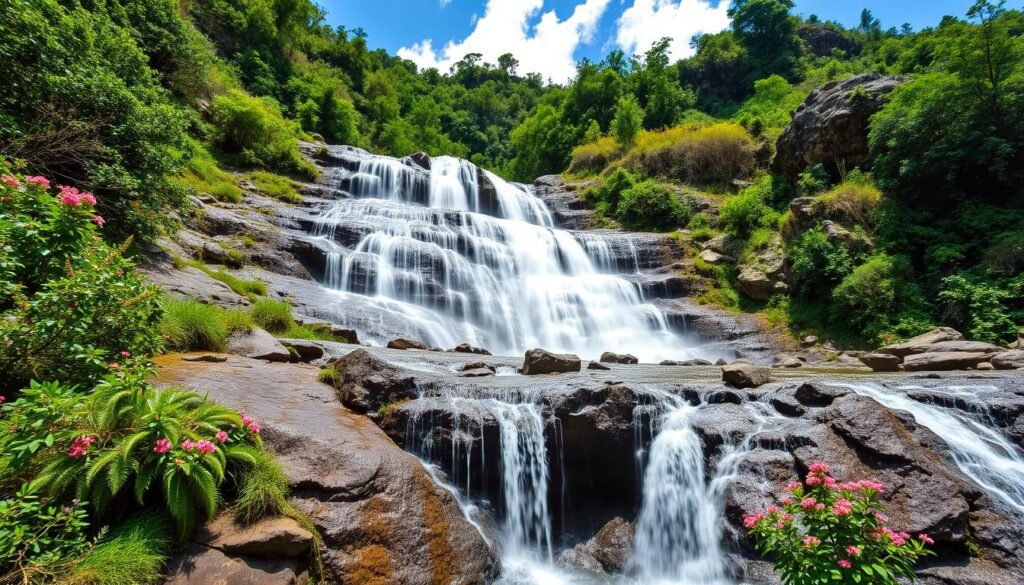 Imagem de uma cachoeira na Chapada dos Veadeiros