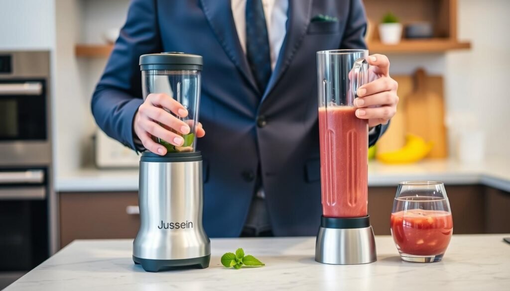 Imagem do Liquidificador Jusseion Bullet em uso Imagem do Liquidificador Jusseion Bullet em uso