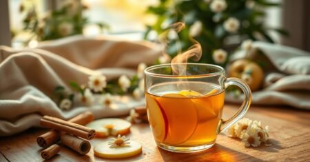 Chá para desacelerar: infusão de camomila, maçã e canela para noites tranquilas