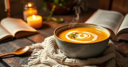 Jantar leve e reconfortante: sopa de abóbora com gengibre para noites de autocuidado